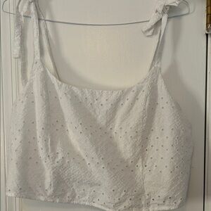 Old Navy White Eyelet Crop Top